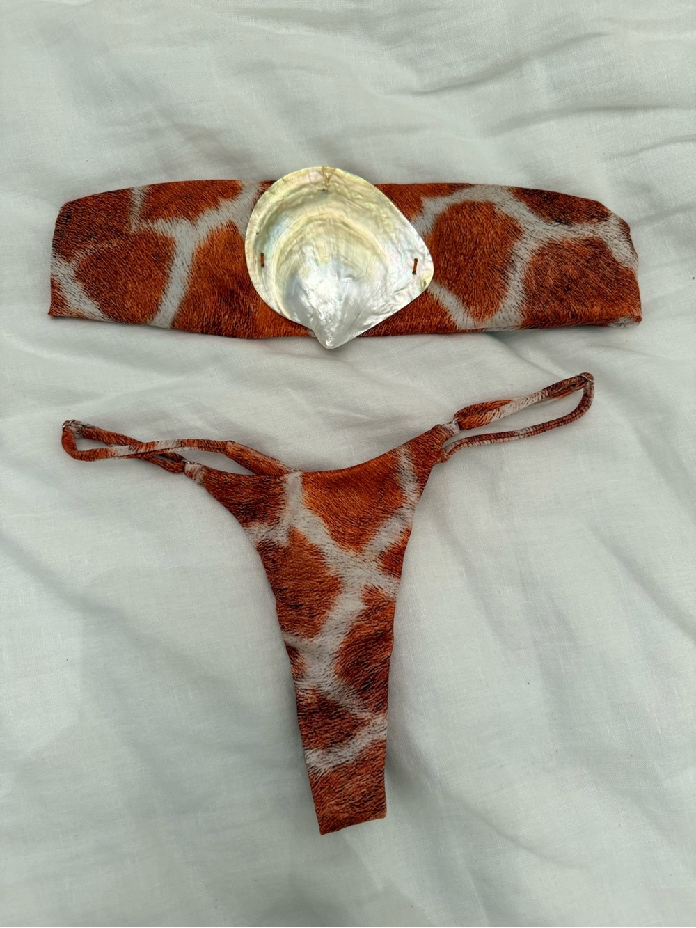 ANDI BAGUS Shell Accent Giraffe-Print South Sea Bikini Set